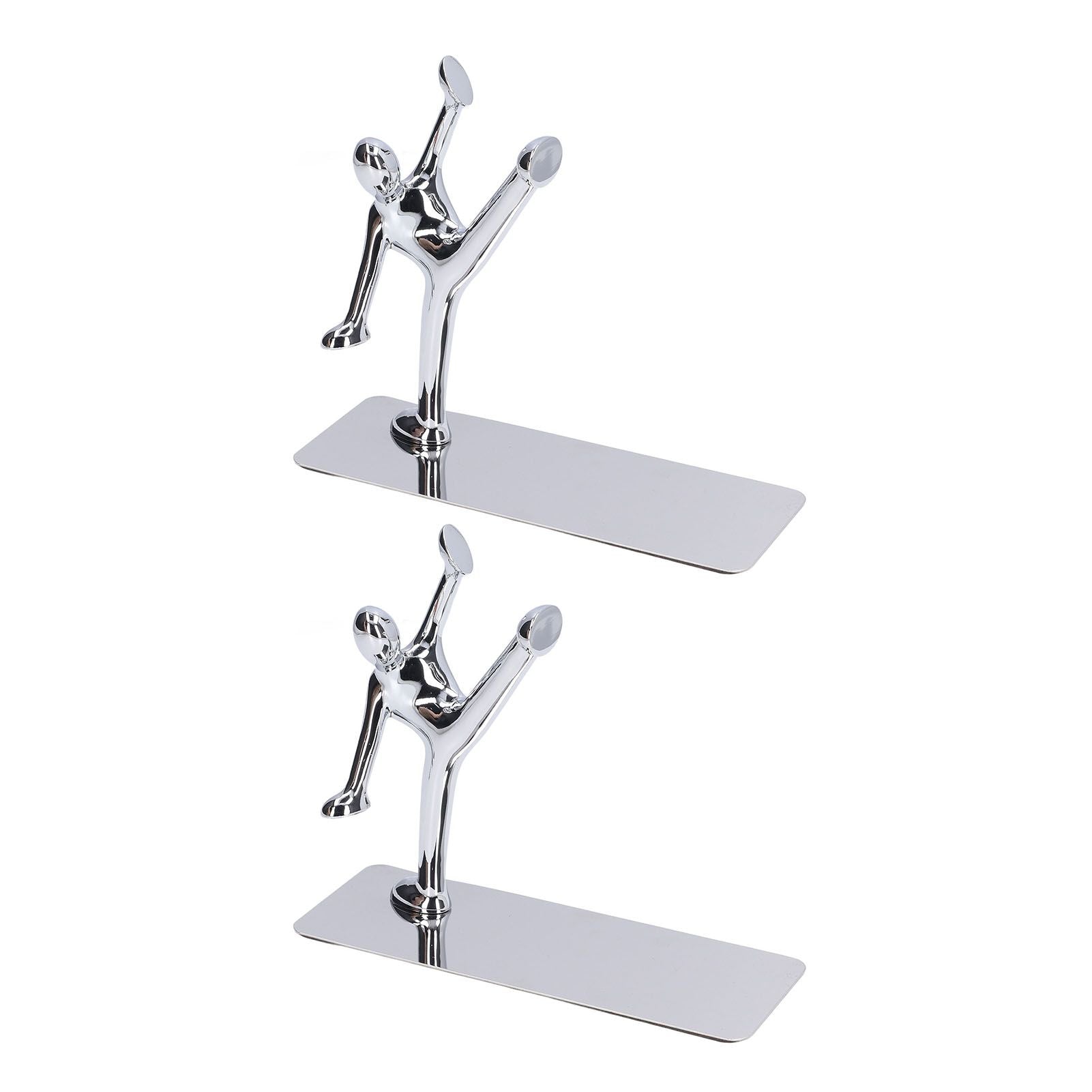 2Pcs Metal Book Ends Unique Men Design Simple Fashionable Decorative Bookends for Home Office Bar Restaurant V1294-YM0523-3116220000511