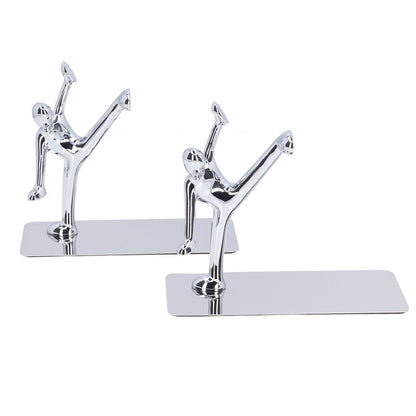 2Pcs Metal Book Ends Unique Men Design Simple Fashionable Decorative Bookends for Home Office Bar Restaurant V1294-YM0523-3116220000511