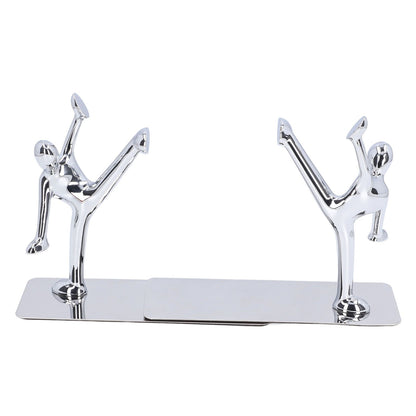 2Pcs Metal Book Ends Unique Men Design Simple Fashionable Decorative Bookends for Home Office Bar Restaurant V1294-YM0523-3116220000511