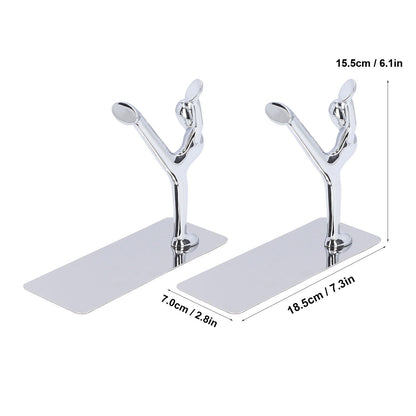 2Pcs Metal Book Ends Unique Men Design Simple Fashionable Decorative Bookends for Home Office Bar Restaurant V1294-YM0523-3116220000511