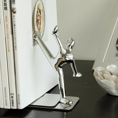 2Pcs Metal Book Ends Unique Men Design Simple Fashionable Decorative Bookends for Home Office Bar Restaurant V1294-YM0523-3116220000511