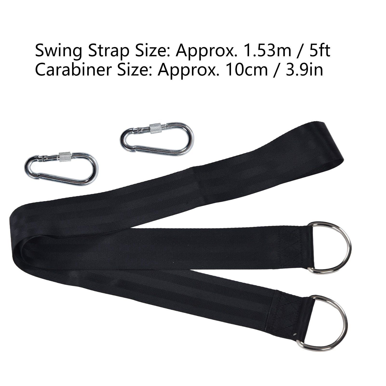 1.53M Tree Swing Hanging Strap Adjustable Heavy Duty Polyester Hammock Strap with Carabiner for Outdoor Garden V1294-YM0523-3116220001511