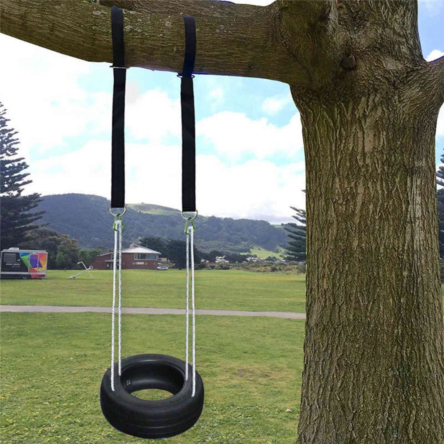 1.53M Tree Swing Hanging Strap Adjustable Heavy Duty Polyester Hammock Strap with Carabiner for Outdoor Garden V1294-YM0523-3116220001511