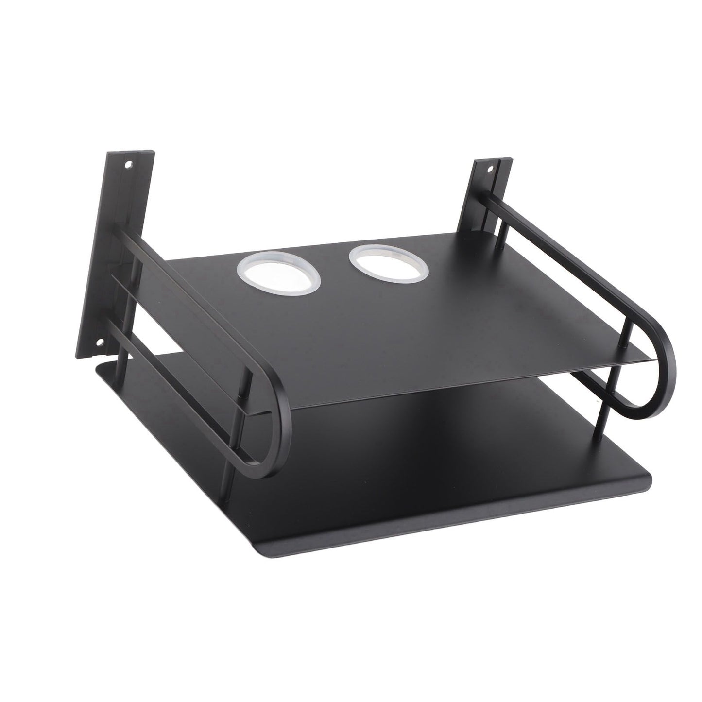 Double Layer Floating Wall Shelf TV Box Shelf Wall Mounted Router DVD Cable Box Shelf for Household V1294-YM0523-3116220002711