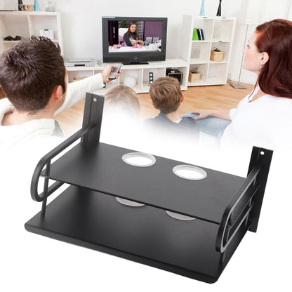 Double Layer Floating Wall Shelf TV Box Shelf Wall Mounted Router DVD Cable Box Shelf for Household V1294-YM0523-3116220002711