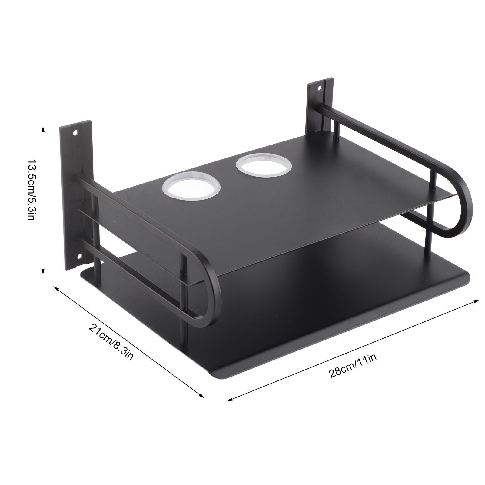 Double Layer Floating Wall Shelf TV Box Shelf Wall Mounted Router DVD Cable Box Shelf for Household V1294-YM0523-3116220002711