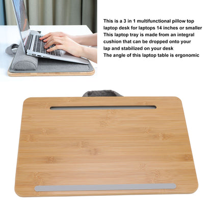 Home Office Laptop Lap Desk Portable Multifunctional Laptop Stand for Bed Sofa Couch 42x27.5cm Small Size V1294-YM0523-3116220004011