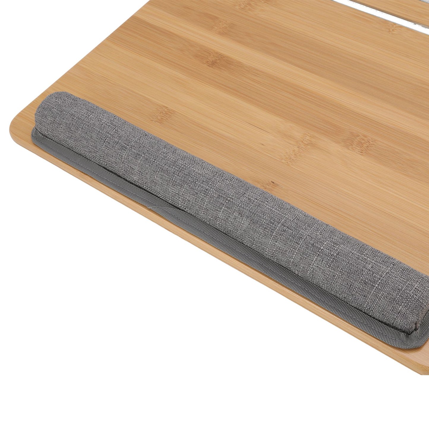 Laptop Table Multifunction Bamboo Lap Desk Bed Tray with Cushion for Reading Writing Playing V1294-YM0523-3116220004111