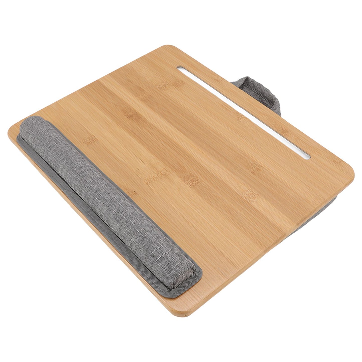 Laptop Table Multifunction Bamboo Lap Desk Bed Tray with Cushion for Reading Writing Playing V1294-YM0523-3116220004111