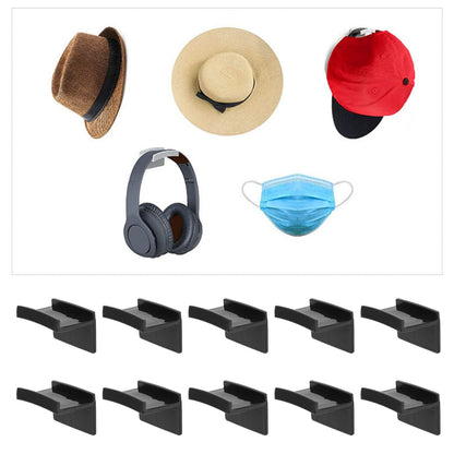 10 Pcs Hat Hooks Modern Minimalist Lossless Strong Acrylic Adhesive Hat Hangers for Home Wall Black V1294-YM0523-3116220004611