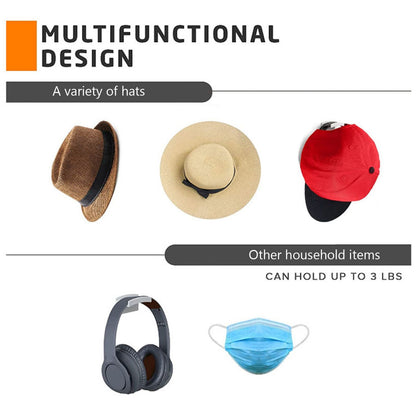 10 Pcs Hat Hooks Modern Minimalist Lossless Strong Acrylic Adhesive Hat Hangers for Home Wall Black V1294-YM0523-3116220004611