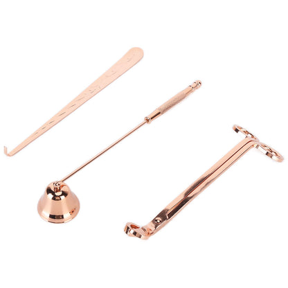 3PCS Candle Accessory Set Candle Wick Trimmer Cutter Snuffer Extinguisher Wick Dipper Gift SuppliesRose Gold V1294-YM0523-3117210129411