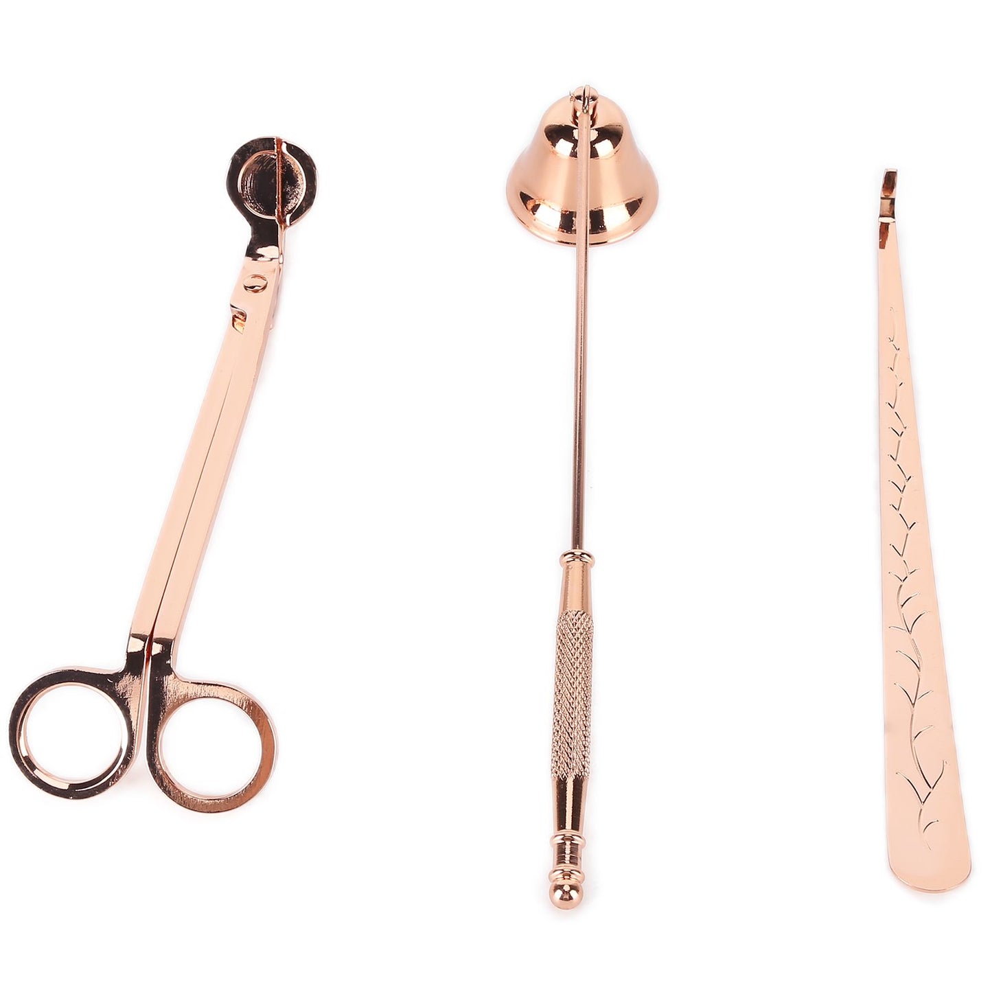 3PCS Candle Accessory Set Candle Wick Trimmer Cutter Snuffer Extinguisher Wick Dipper Gift SuppliesRose Gold V1294-YM0523-3117210129411