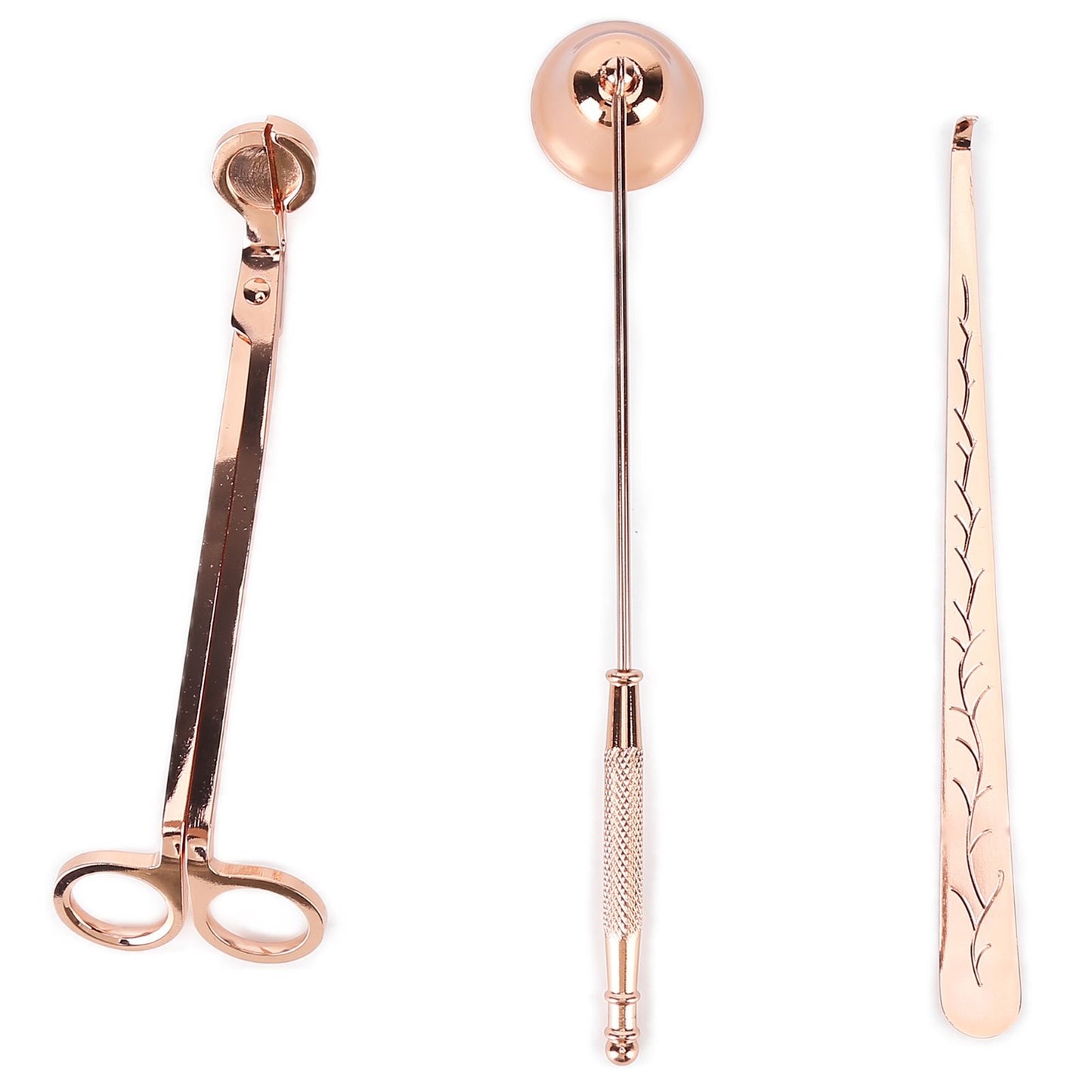 3PCS Candle Accessory Set Candle Wick Trimmer Cutter Snuffer Extinguisher Wick Dipper Gift SuppliesRose Gold V1294-YM0523-3117210129411