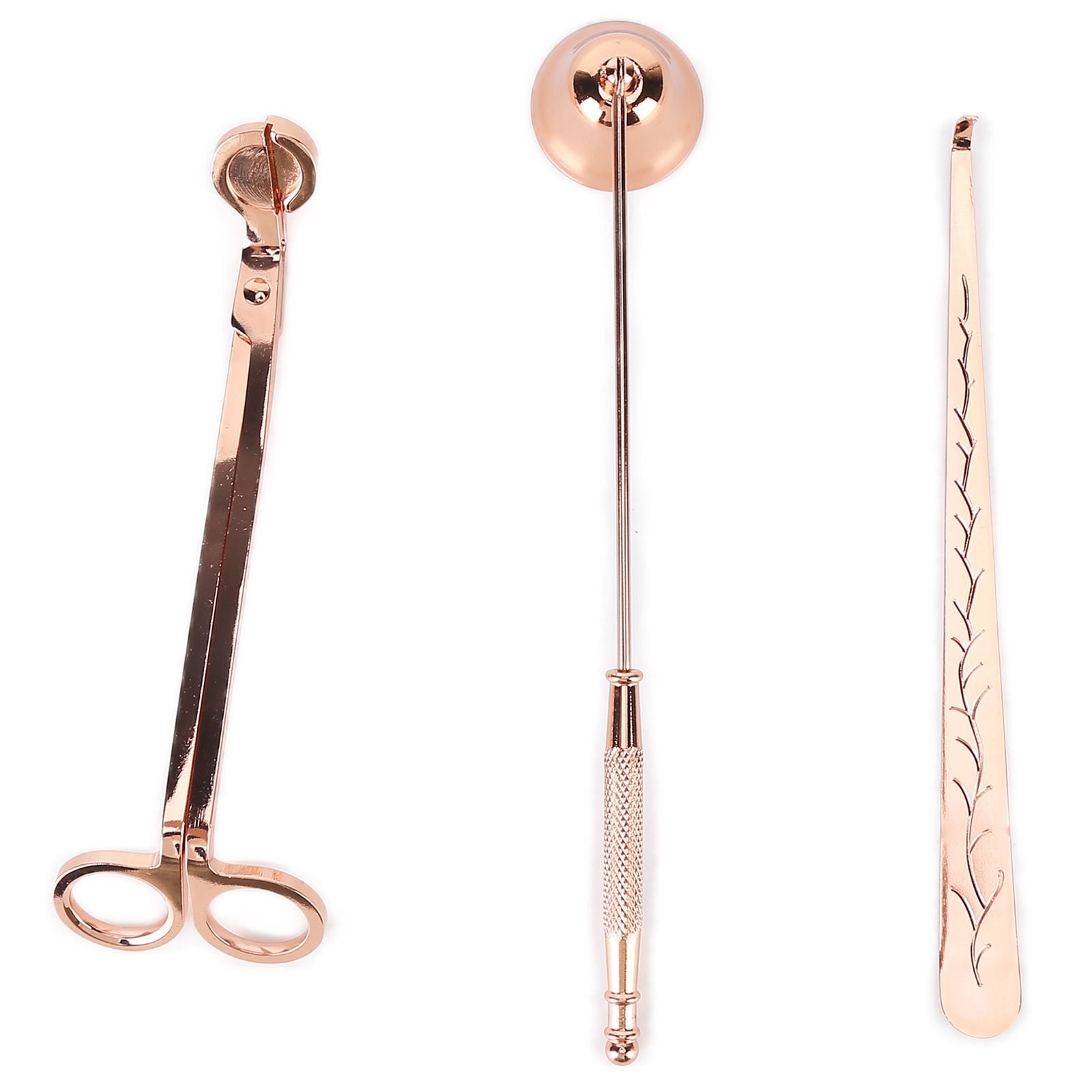 3PCS Candle Accessory Set Candle Wick Trimmer Cutter Snuffer Extinguisher Wick Dipper Gift SuppliesRose Gold V1294-YM0523-3117210129411