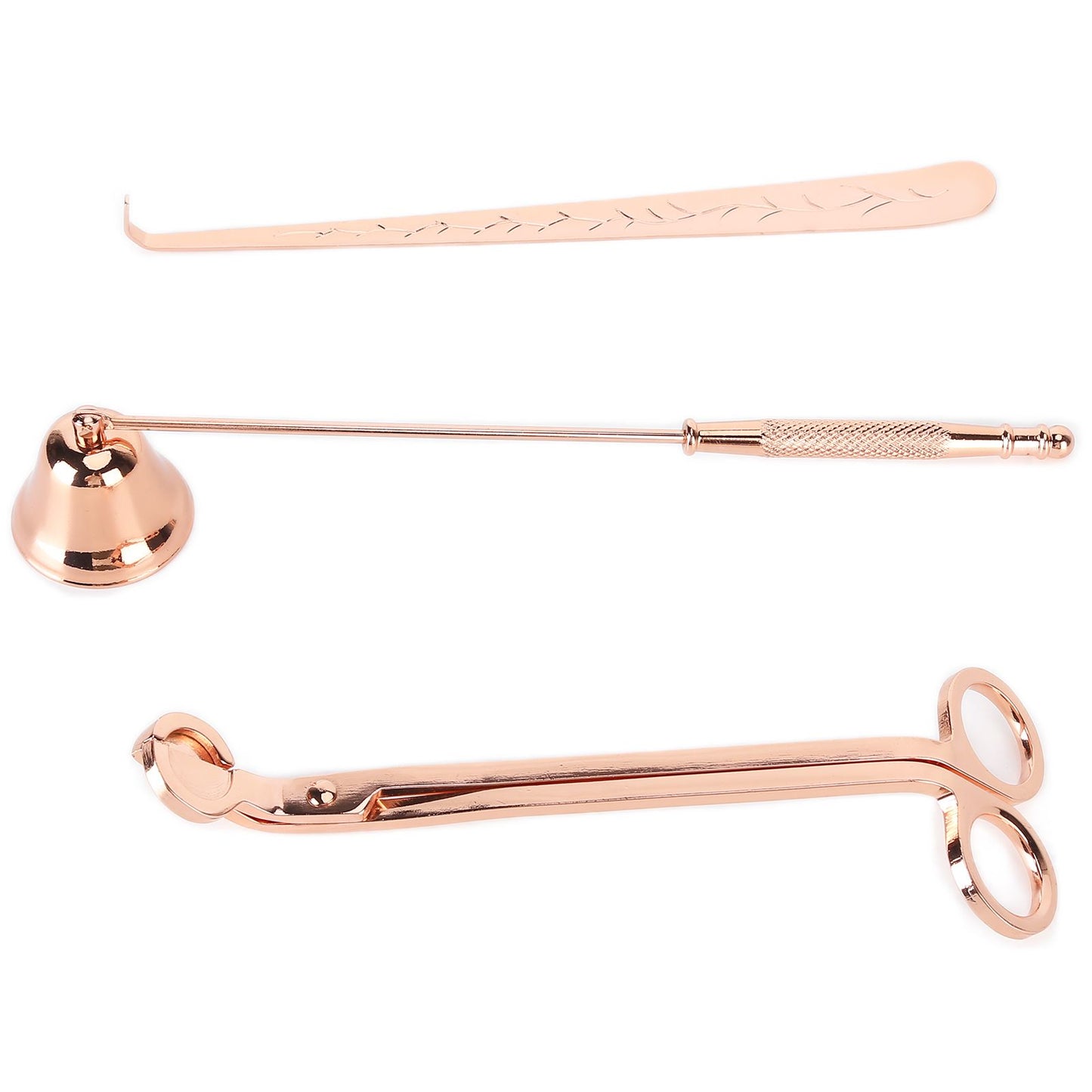 3PCS Candle Accessory Set Candle Wick Trimmer Cutter Snuffer Extinguisher Wick Dipper Gift SuppliesRose Gold V1294-YM0523-3117210129411