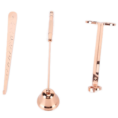3PCS Candle Accessory Set Candle Wick Trimmer Cutter Snuffer Extinguisher Wick Dipper Gift SuppliesRose Gold V1294-YM0523-3117210129411