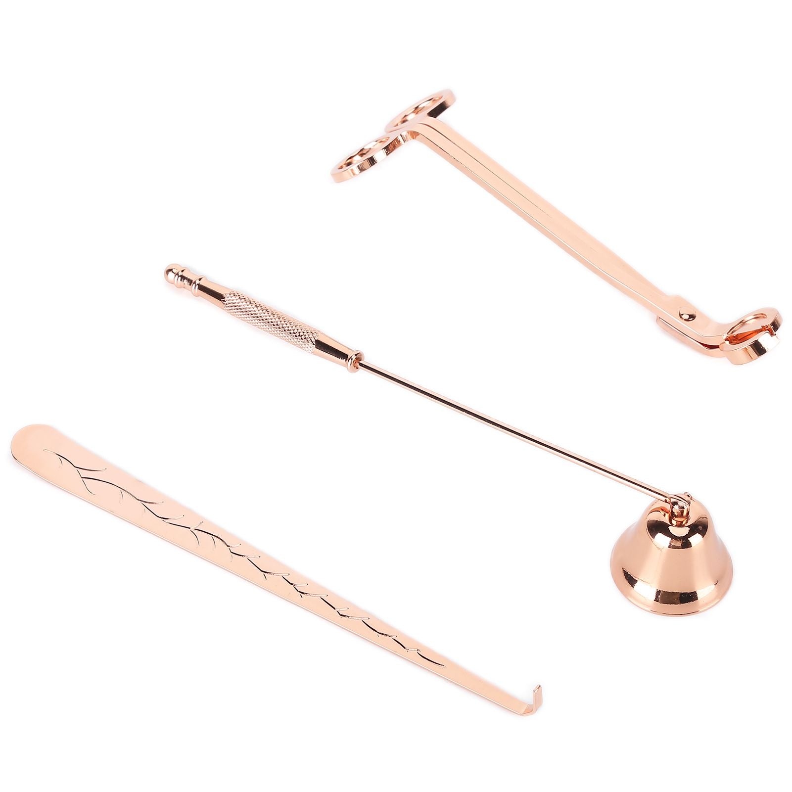 3PCS Candle Accessory Set Candle Wick Trimmer Cutter Snuffer Extinguisher Wick Dipper Gift SuppliesRose Gold V1294-YM0523-3117210129411