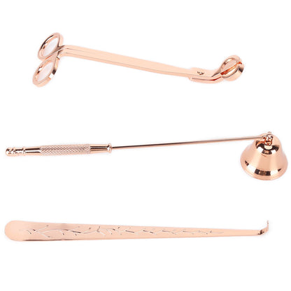 3PCS Candle Accessory Set Candle Wick Trimmer Cutter Snuffer Extinguisher Wick Dipper Gift SuppliesRose Gold V1294-YM0523-3117210129411