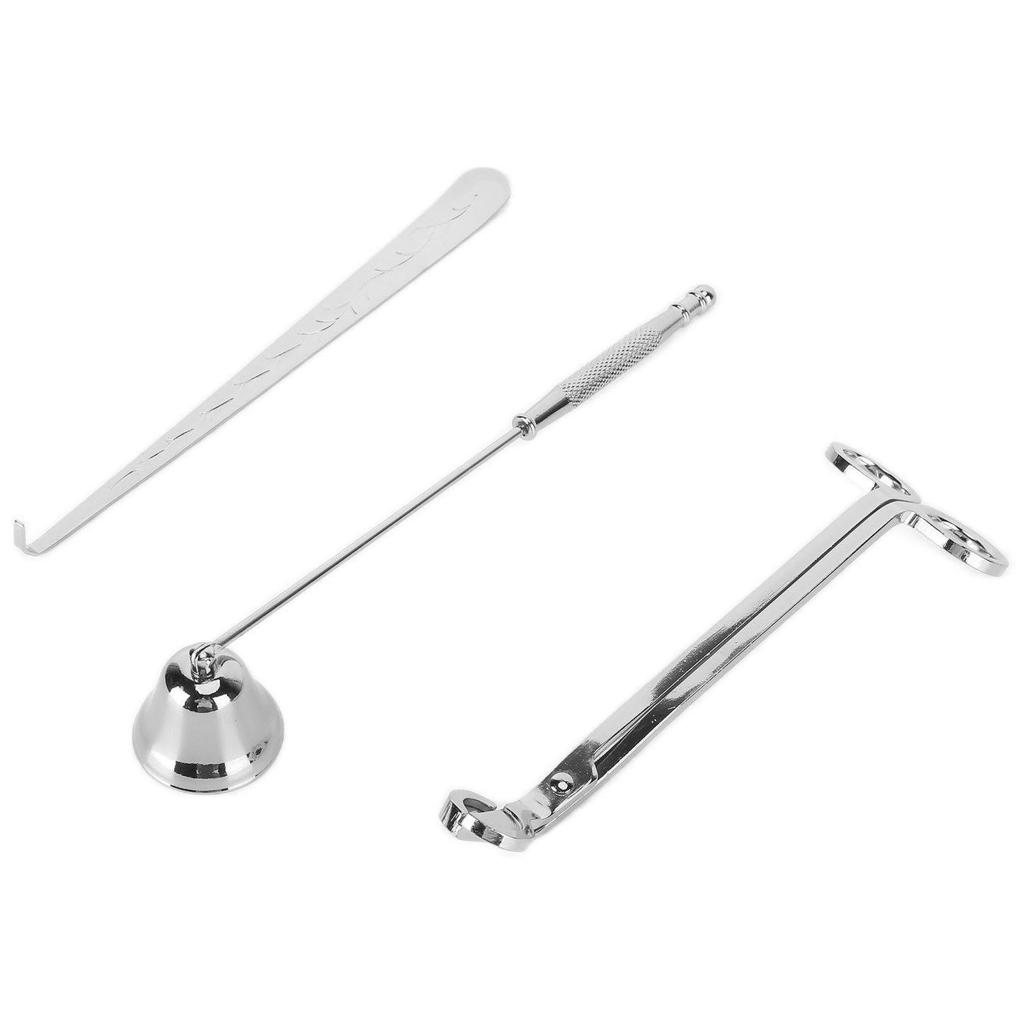 3PCS Candle Accessory Set Candle Wick Trimmer Cutter Snuffer Extinguisher Wick Dipper Gift SuppliesSilver V1294-YM0523-3117210129412