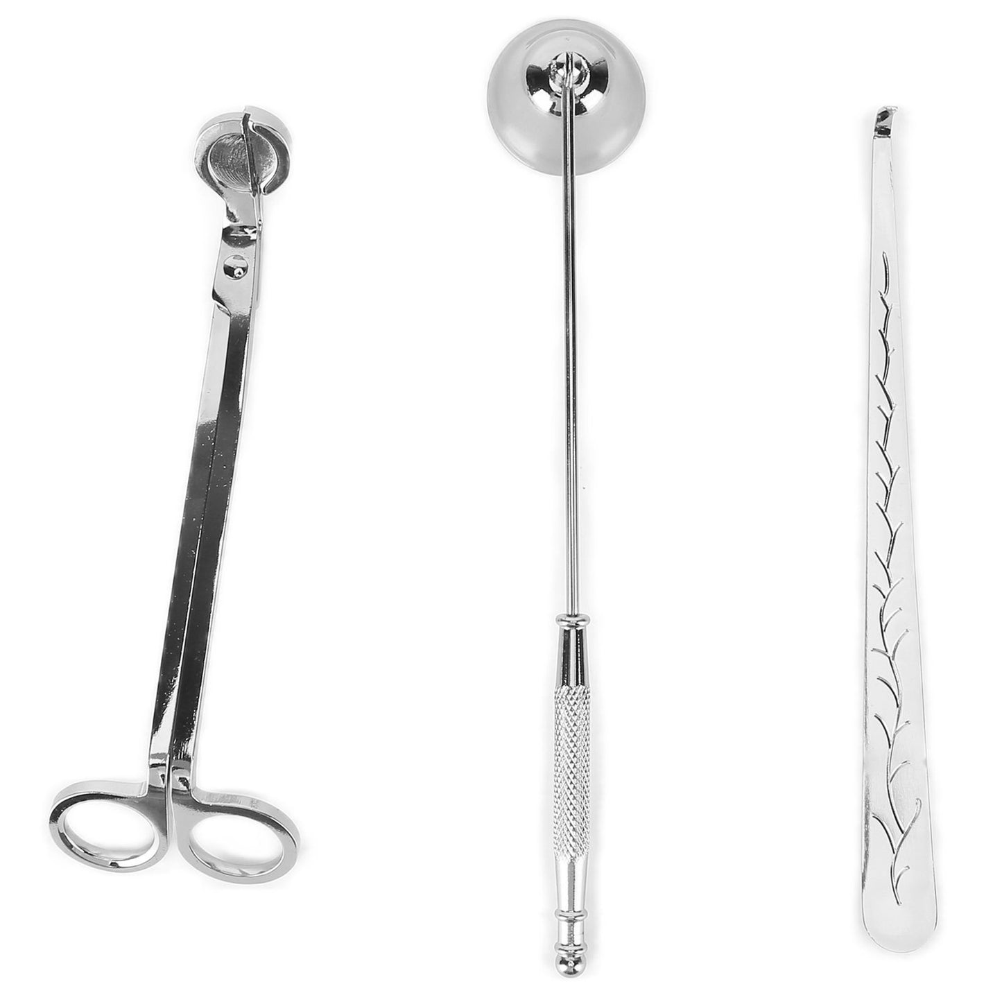3PCS Candle Accessory Set Candle Wick Trimmer Cutter Snuffer Extinguisher Wick Dipper Gift SuppliesSilver V1294-YM0523-3117210129412