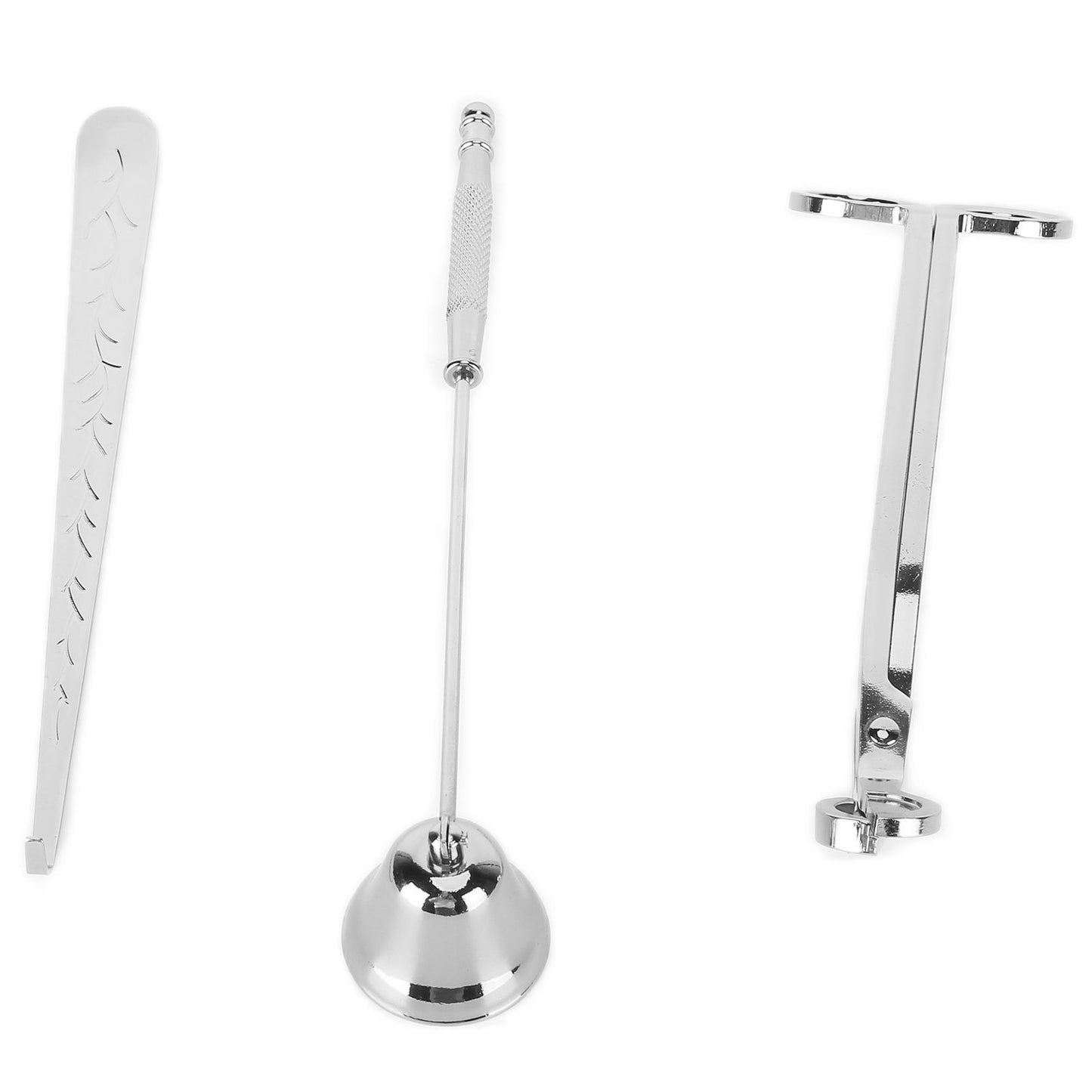 3PCS Candle Accessory Set Candle Wick Trimmer Cutter Snuffer Extinguisher Wick Dipper Gift SuppliesSilver V1294-YM0523-3117210129412