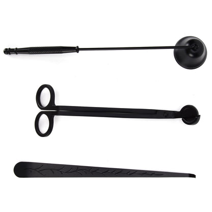 3PCS Candle Accessory Set Candle Wick Trimmer Cutter Snuffer Extinguisher Wick Dipper Gift SuppliesBlack V1294-YM0523-3117210129413
