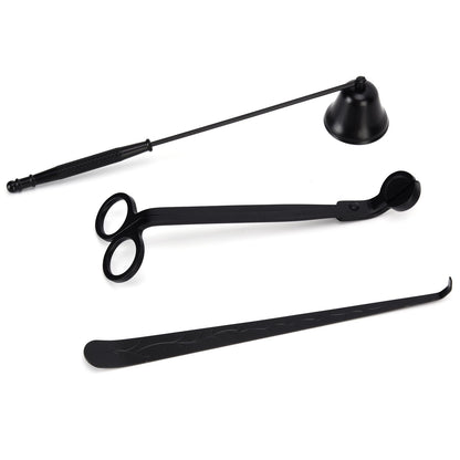 3PCS Candle Accessory Set Candle Wick Trimmer Cutter Snuffer Extinguisher Wick Dipper Gift SuppliesBlack V1294-YM0523-3117210129413