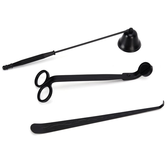 3PCS Candle Accessory Set Candle Wick Trimmer Cutter Snuffer Extinguisher Wick Dipper Gift SuppliesBlack V1294-YM0523-3117210129413
