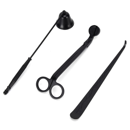 3PCS Candle Accessory Set Candle Wick Trimmer Cutter Snuffer Extinguisher Wick Dipper Gift SuppliesBlack V1294-YM0523-3117210129413
