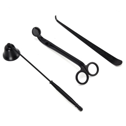 3PCS Candle Accessory Set Candle Wick Trimmer Cutter Snuffer Extinguisher Wick Dipper Gift SuppliesBlack V1294-YM0523-3117210129413