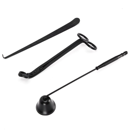 3PCS Candle Accessory Set Candle Wick Trimmer Cutter Snuffer Extinguisher Wick Dipper Gift SuppliesBlack V1294-YM0523-3117210129413
