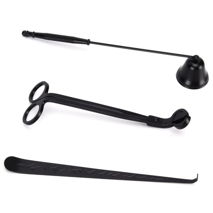 3PCS Candle Accessory Set Candle Wick Trimmer Cutter Snuffer Extinguisher Wick Dipper Gift SuppliesBlack V1294-YM0523-3117210129413
