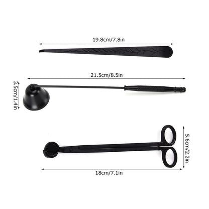 3PCS Candle Accessory Set Candle Wick Trimmer Cutter Snuffer Extinguisher Wick Dipper Gift SuppliesBlack V1294-YM0523-3117210129413