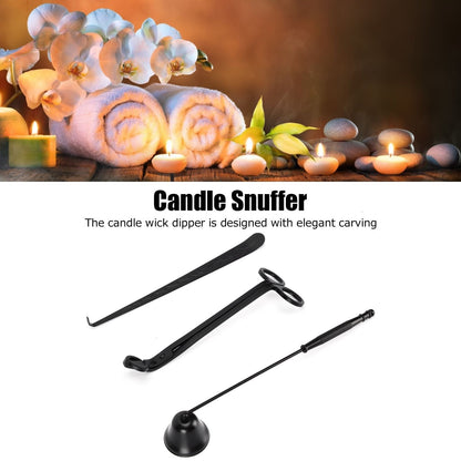 3PCS Candle Accessory Set Candle Wick Trimmer Cutter Snuffer Extinguisher Wick Dipper Gift SuppliesBlack V1294-YM0523-3117210129413