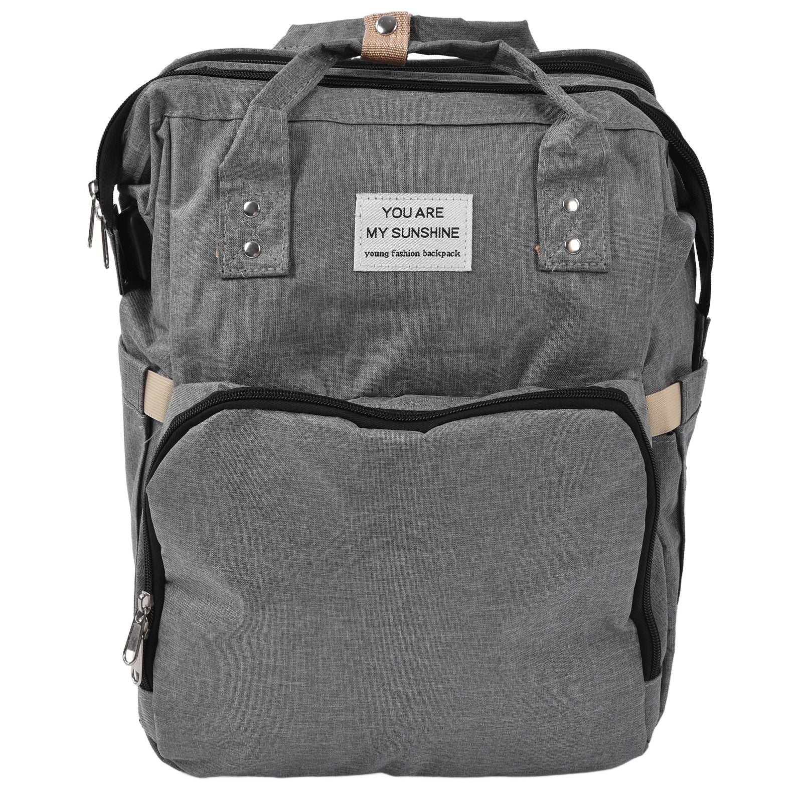 Backpack Multifunctional Foldable Large Capacity Baby Diaper Storage Bag for TravelLight Grey V1294-YM0523-3117210159812