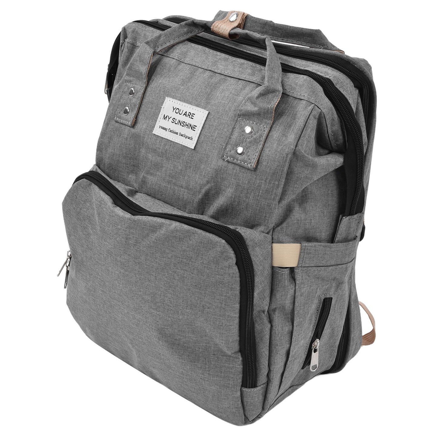 Backpack Multifunctional Foldable Large Capacity Baby Diaper Storage Bag for TravelLight Grey V1294-YM0523-3117210159812