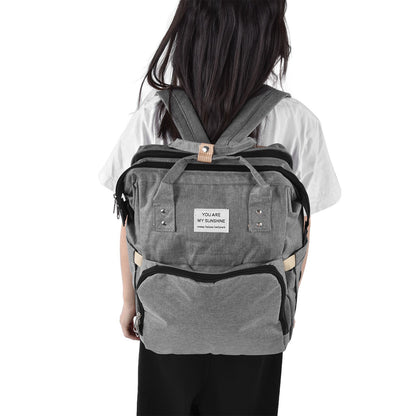 Backpack Multifunctional Foldable Large Capacity Baby Diaper Storage Bag for TravelLight Grey V1294-YM0523-3117210159812