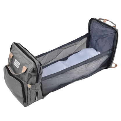 Backpack Multifunctional Foldable Large Capacity Baby Diaper Storage Bag for TravelLight Grey V1294-YM0523-3117210159812