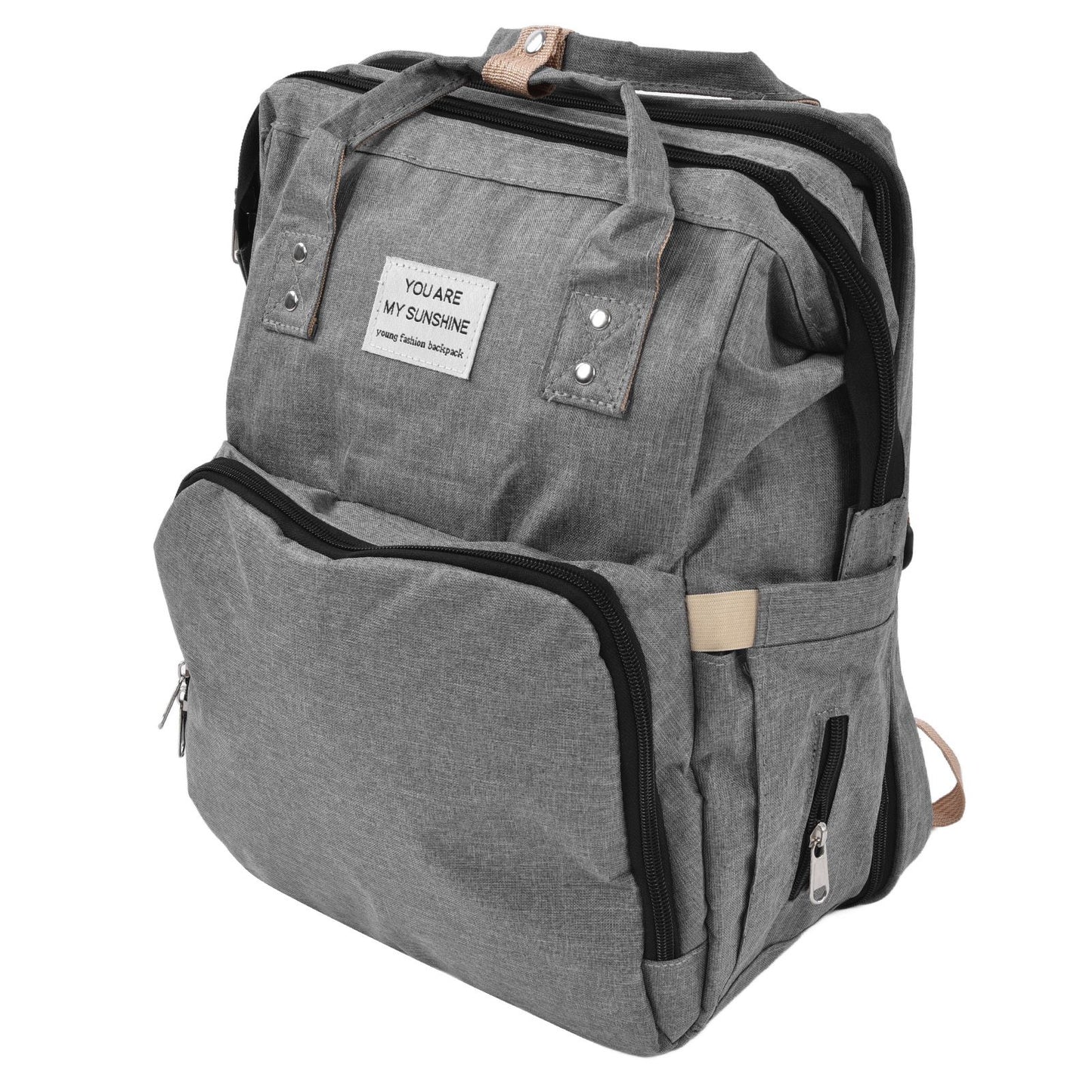 Backpack Multifunctional Foldable Large Capacity Baby Diaper Storage Bag for TravelLight Grey V1294-YM0523-3117210159812
