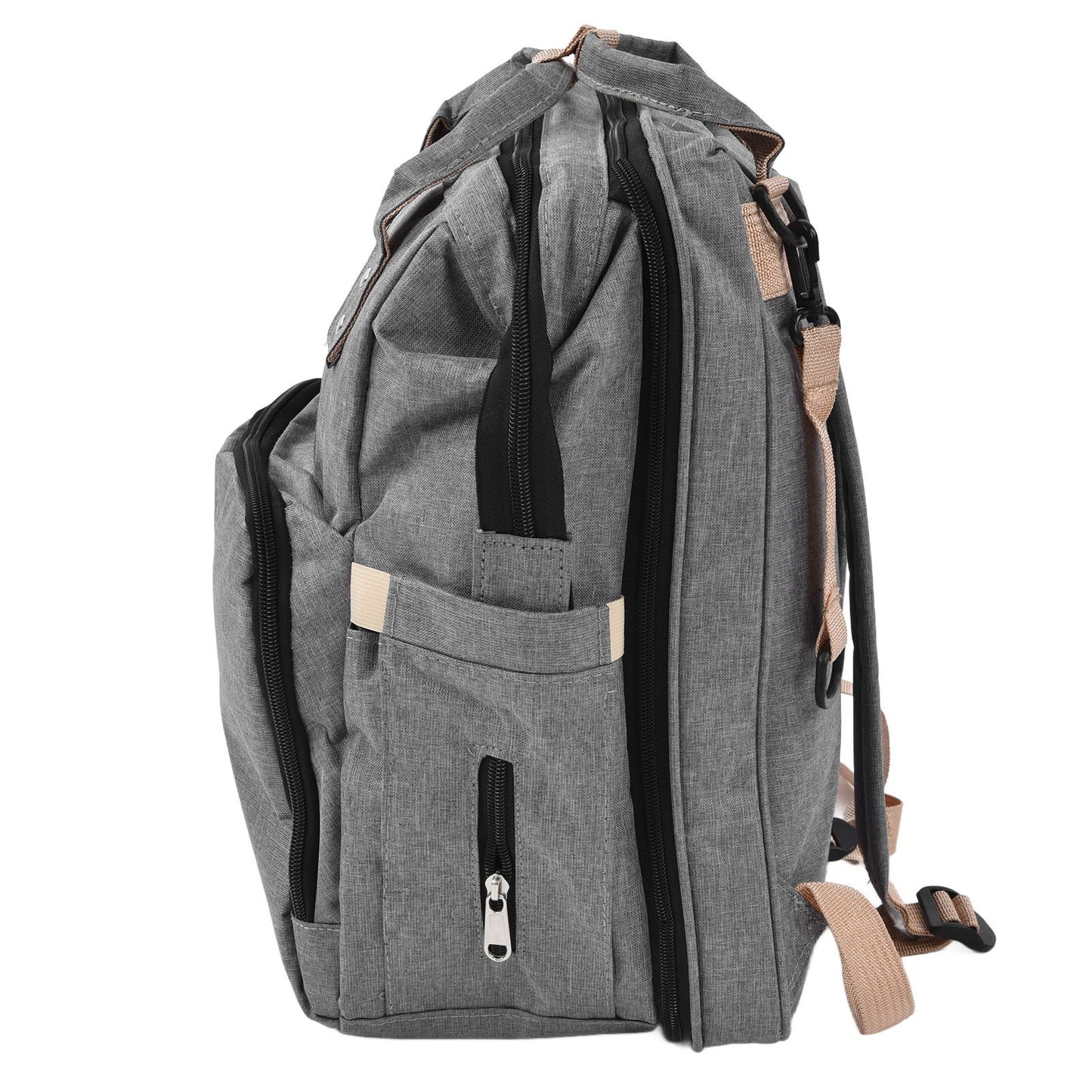 Backpack Multifunctional Foldable Large Capacity Baby Diaper Storage Bag for TravelLight Grey V1294-YM0523-3117210159812