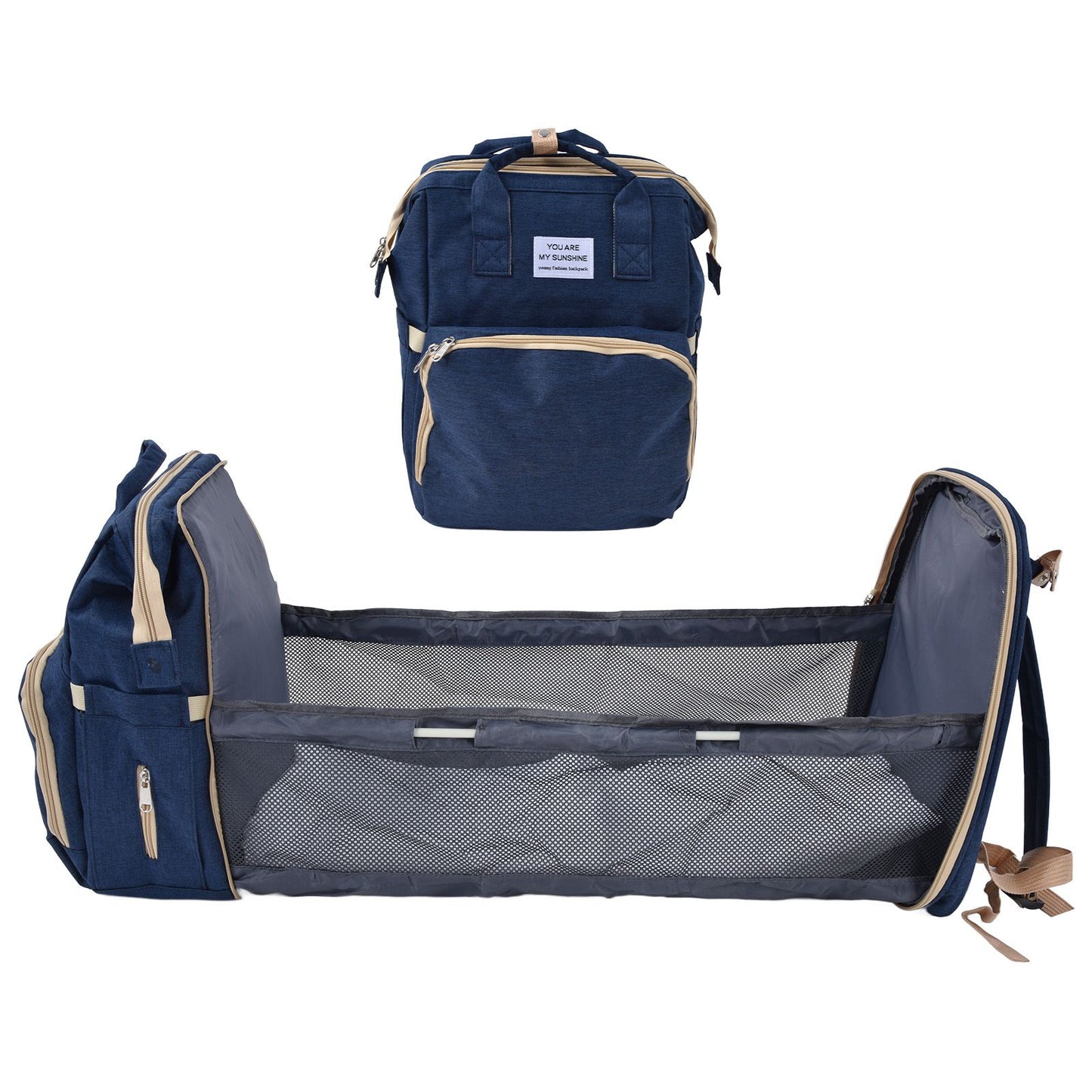 Backpack Multifunctional Foldable Large Capacity Baby Diaper Storage Bag for TravelDark Blue V1294-YM0523-3117210159813