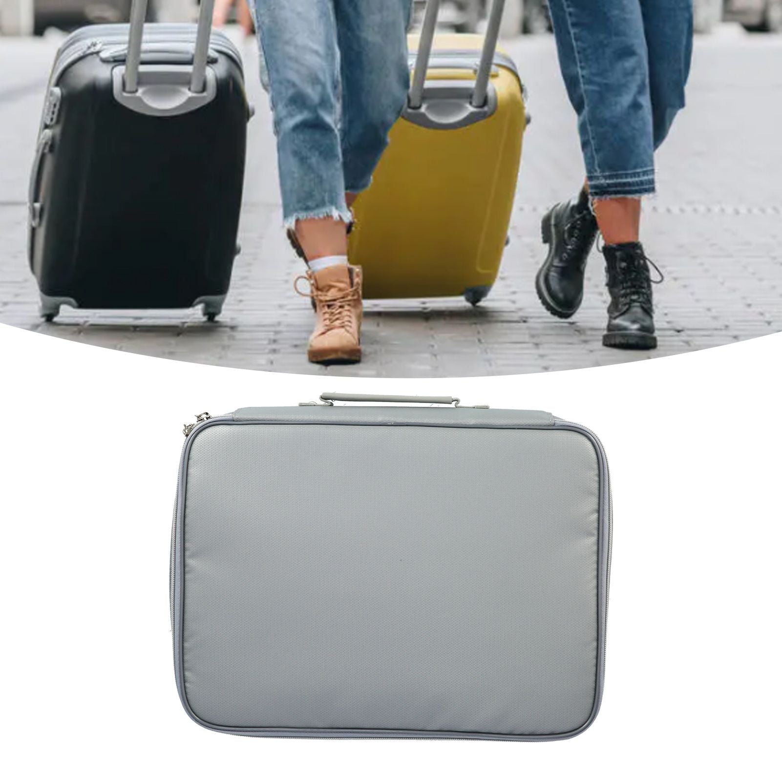 Document Bag Fireproof Waterproof Portable Large Size Multi Layer File Organizer for Home and TravelSilver V1294-YM0523-3117210169911
