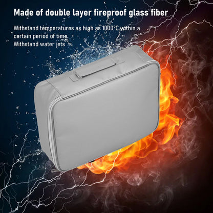 Document Bag Fireproof Waterproof Portable Large Size Multi Layer File Organizer for Home and TravelSilver V1294-YM0523-3117210169911