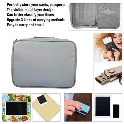 Document Bag Fireproof Waterproof Portable Large Size Multi Layer File Organizer for Home and TravelSilver V1294-YM0523-3117210169911