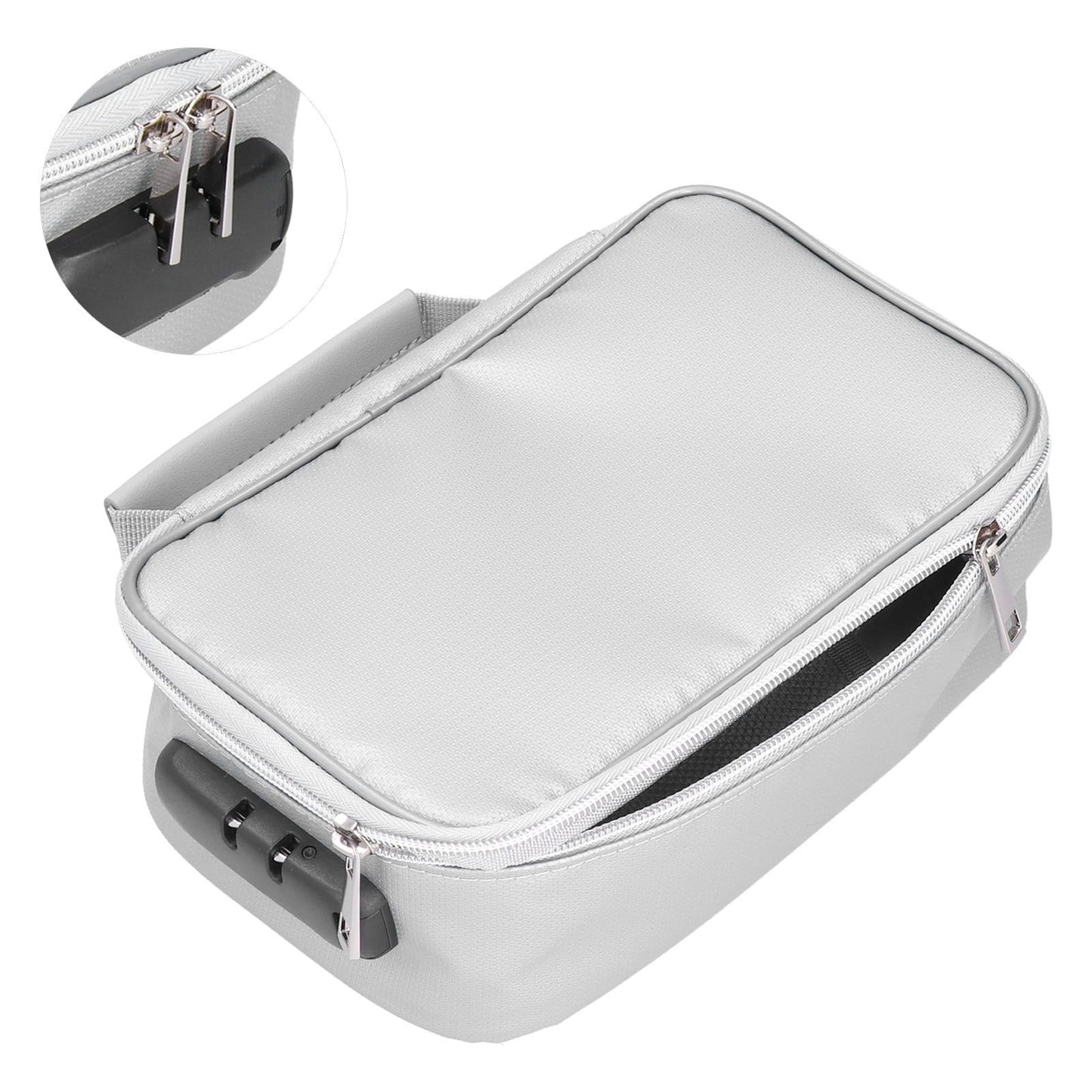 Fireproof Document Bag with Lock Portable Small Fireproof Document Bag for Home Office TravelSilver V1294-YM0523-3117210170011