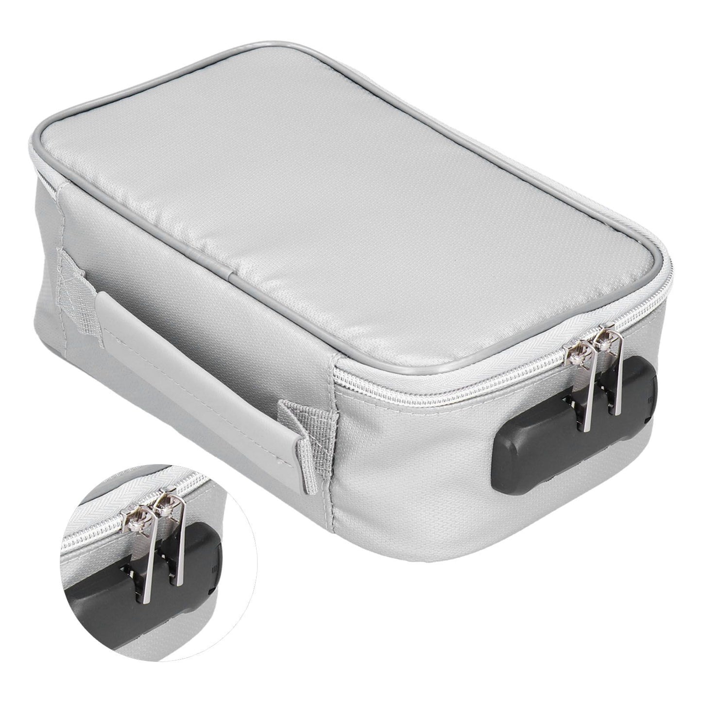 Fireproof Document Bag with Lock Portable Small Fireproof Document Bag for Home Office TravelSilver V1294-YM0523-3117210170011