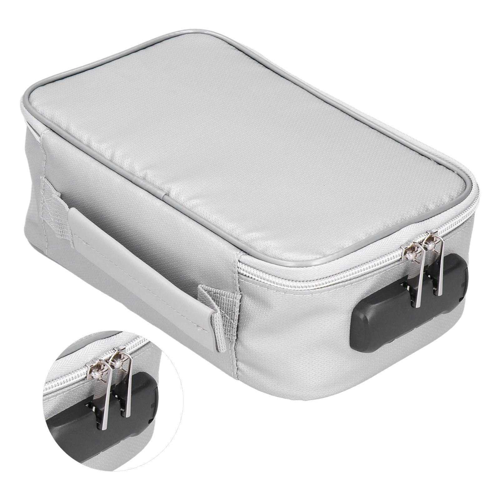 Fireproof Document Bag with Lock Portable Small Fireproof Document Bag for Home Office TravelSilver V1294-YM0523-3117210170011