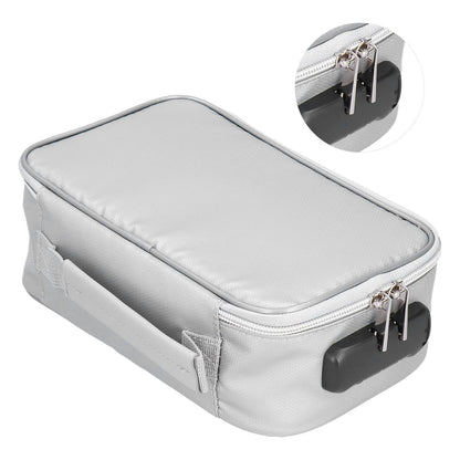 Fireproof Document Bag with Lock Portable Small Fireproof Document Bag for Home Office TravelSilver V1294-YM0523-3117210170011