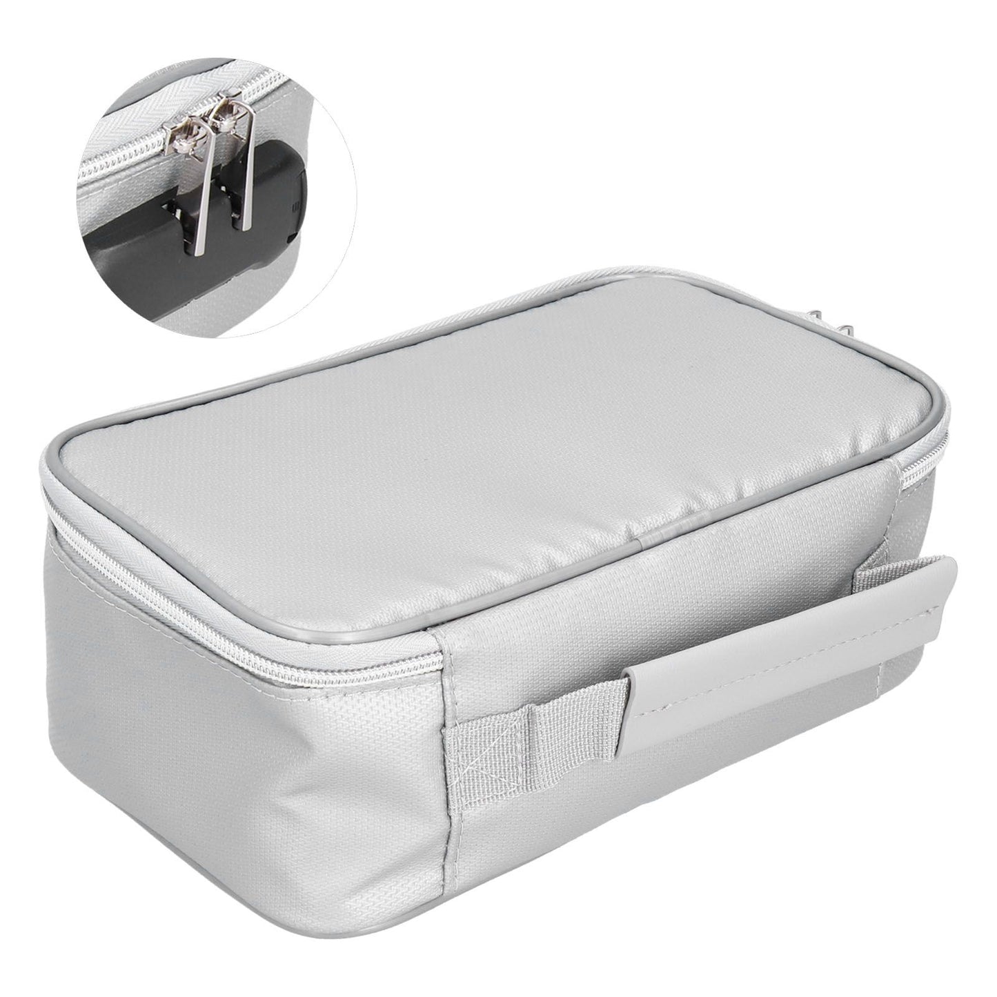 Fireproof Document Bag with Lock Portable Small Fireproof Document Bag for Home Office TravelSilver V1294-YM0523-3117210170011